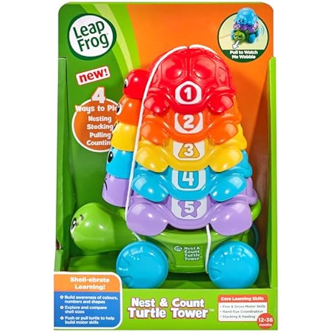 NEST AND COUNT TURTLE TOWER – COLOURFUL STACKING TURTLES WITH NUMBERS AND TEXTURES THAT HELP TODDLERS DEVELOP EARLY MATH SKILLS, FINE MOTOR CONTROL, AND HAND-EYE COORDINATION. - Image 2