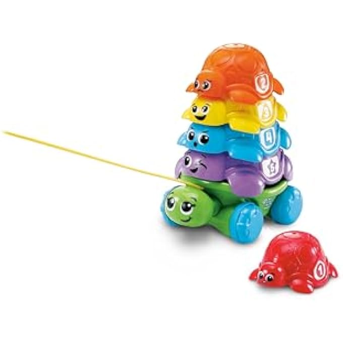 NEST AND COUNT TURTLE TOWER – COLOURFUL STACKING TURTLES WITH NUMBERS AND TEXTURES THAT HELP TODDLERS DEVELOP EARLY MATH SKILLS, FINE MOTOR CONTROL, AND HAND-EYE COORDINATION. - Image 1