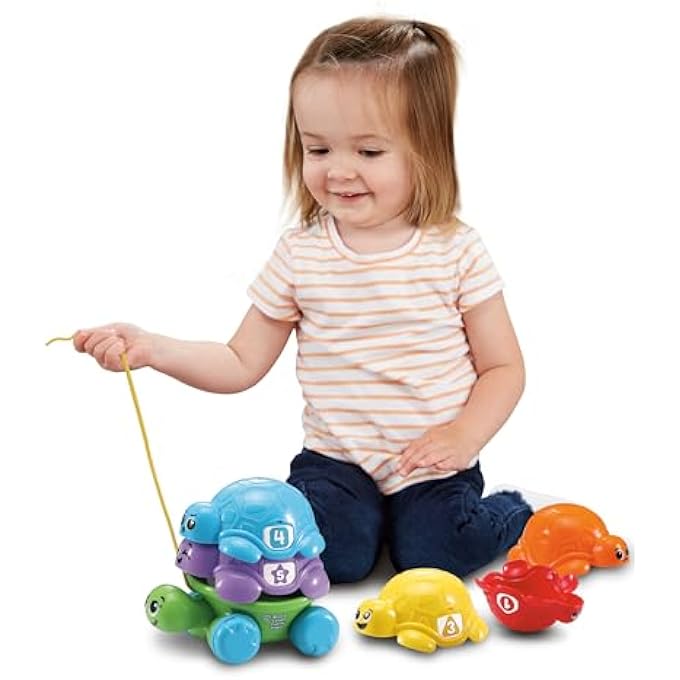 NEST AND COUNT TURTLE TOWER – COLOURFUL STACKING TURTLES WITH NUMBERS AND TEXTURES THAT HELP TODDLERS DEVELOP EARLY MATH SKILLS, FINE MOTOR CONTROL, AND HAND-EYE COORDINATION. - Image 4