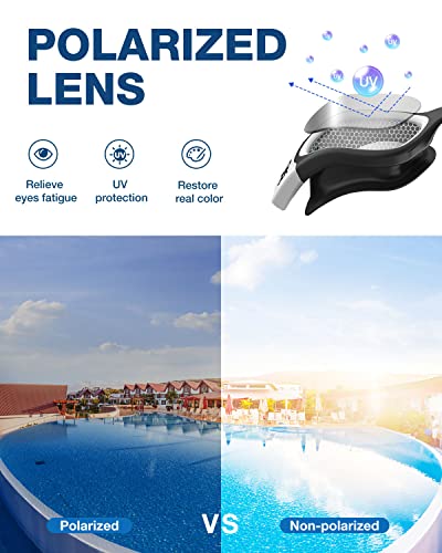 ZIONOR Swim Goggles, Upgraded G1 Polarized Swimming Goggles Anti-Fog for Adult Men Women A7 (Polarized + Bright Smoke) - Image 2