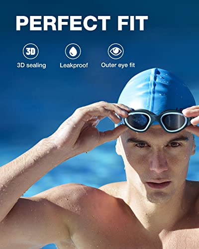 ZIONOR Swim Goggles, Upgraded G1 Polarized Swimming Goggles Anti-Fog for Adult Men Women A7 (Polarized + Bright Smoke) - Image 3
