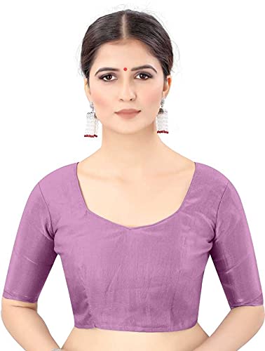 Florely Women's Sequins Pure Georgette Saree With Blouse Piece (Satarionion_Onion_Free Size_Purple) - Image 5