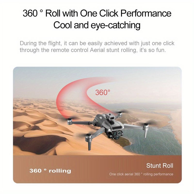 درون M66 القابلة للطي مع جهاز تحكم عن بعد بشاشة 4.3 بوصة، كاميرا عالية الدقة، واي فاي مزدوج، تحكم عبر التطبيق، تجنب ذكي للعقبات، تحويم تلقائي، دوران 360 درجة، مدى طويل يصل إلى 3280 قدمًا، بطارية سريعة الشحن، اختيار المبتدئين، اللون الرمادي. - Image 5