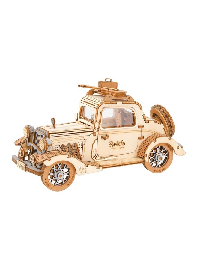 Rolife 3D Wooden Puzzles Retro Car Model - Collectibles Wooden Model Kits for Adults Desk Toys Display Gift for Boys/Girls (Vintage Car) - Image 4