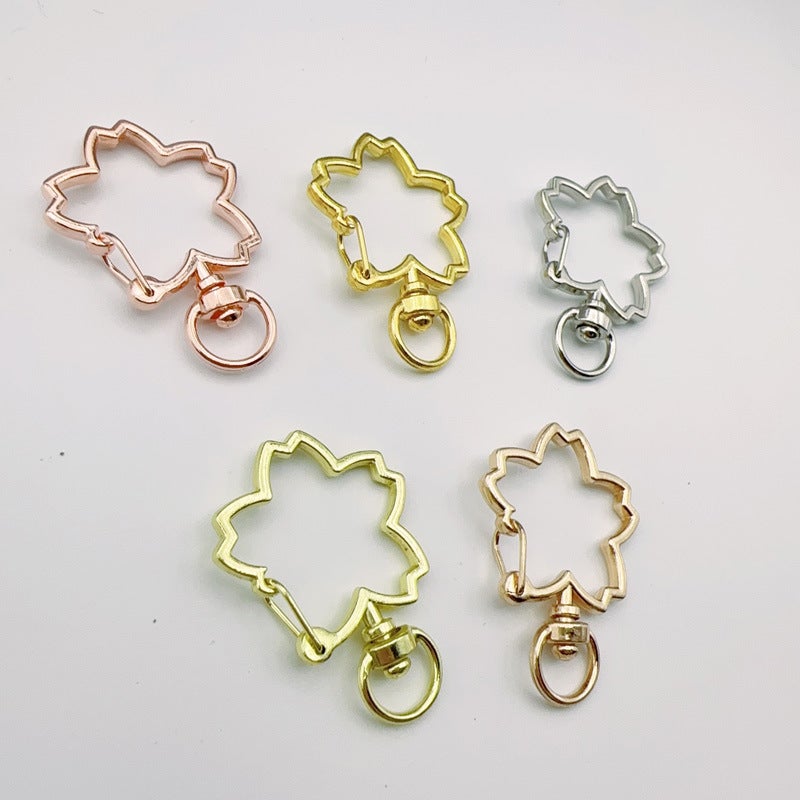Stylish Sakura Flower Key Ring Pendant - Alloy, DIY, Fade Resistant (5 Colors) - Image 2
