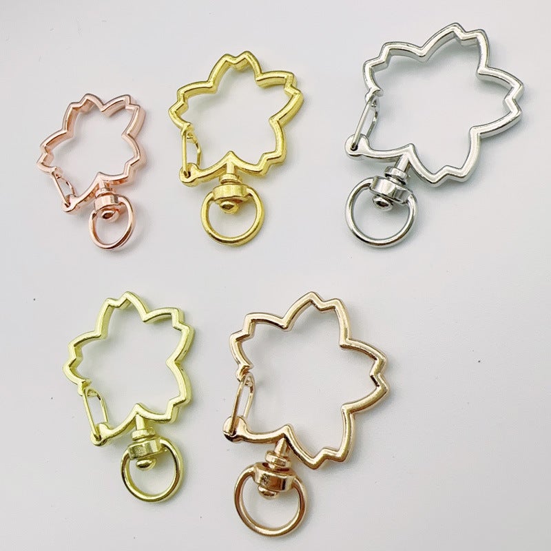 Stylish Sakura Flower Key Ring Pendant - Alloy, DIY, Fade Resistant (5 Colors) - Image 3