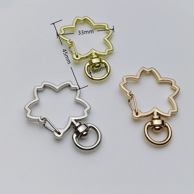 Stylish Sakura Flower Key Ring Pendant - Alloy, DIY, Fade Resistant (5 Colors) - Image 1