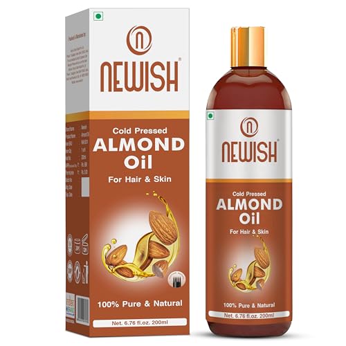 Newish Pure Cold Pressed Almond Oil for Hair Growth | 200 ml | Glowing Skin & Body Massage | Vitamin E Rich | Non-Sticky & Lightweight - Image 2
