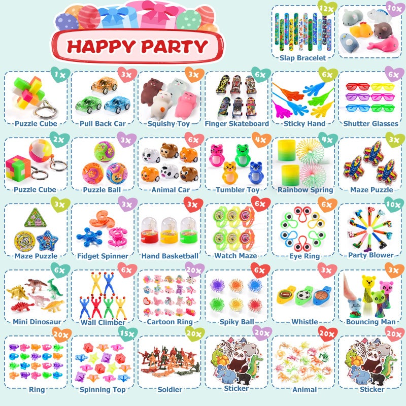 Yutin 300 PCS Party Favor for Kids Goodie Bags Stuffers, Prize Box Toys for Kids Classroom Bulk, Small Fidget Toys Pinata Egg Fillers, Treasure Chest for Students Rewards, Carnival Prizes, Birthday Gifts - Image 4
