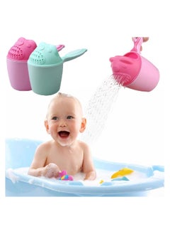 SYOSI Baby Bath Rinse Cup Shampoo Rinser Shower Sprinkler Spoon Bathroom Accessories for Tub Wash Cups with Dippers Handle 2 Pcs  - Image 5
