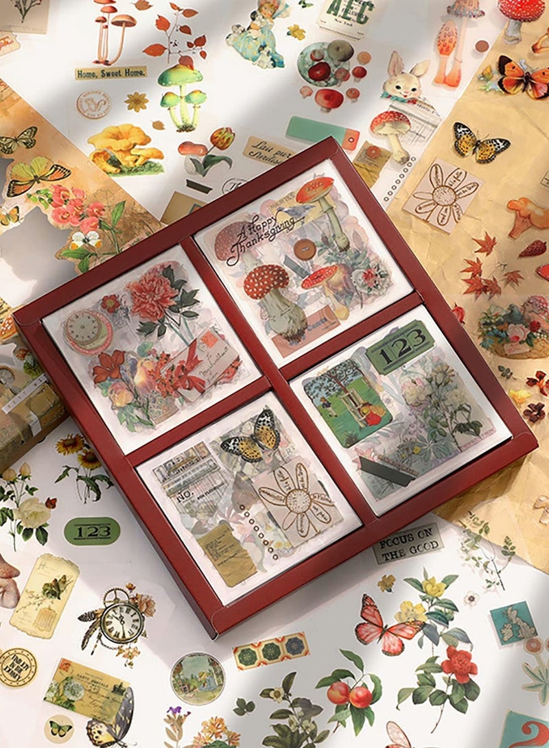 SOLARAE Vintage Floral Plant Sticker Set for Scrapbooking, Laptop Decoration, Journal Planning, Card Making, and Diary Embellishment. Perfect for Creative Projects! - Image 1