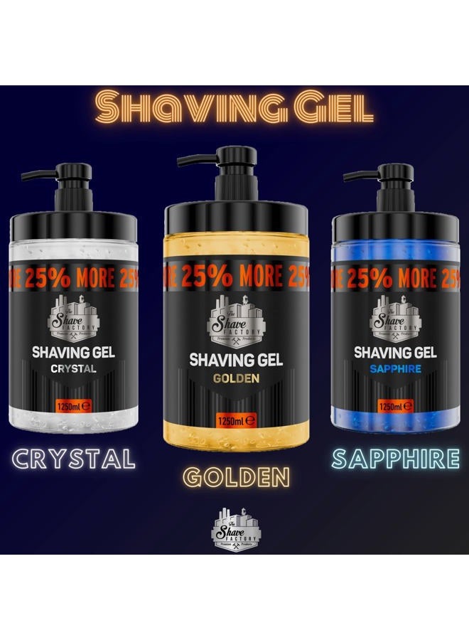 the shave factory مصنع الحلاقة - جل الحلاقة | غير مسبب للتهيج | حلاقة دقيقة على الوجه والجسم | جل حلاقة للرجال | يرطب البشرة | 1250 مل (42.25 أونصة سائلة) (كريستال) - Image 4