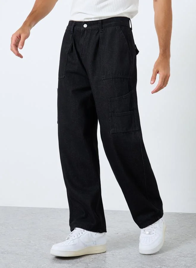 Styli Men Baggy Fit Cargo Jeans