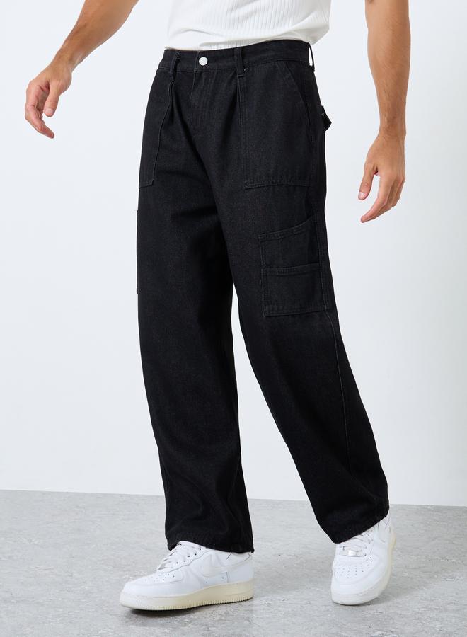 ستايلي بنطال جينز بجيوب كارجو - Image 1
