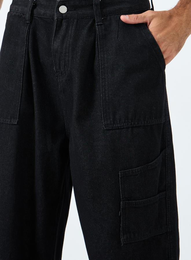 ستايلي بنطال جينز بجيوب كارجو - Image 3