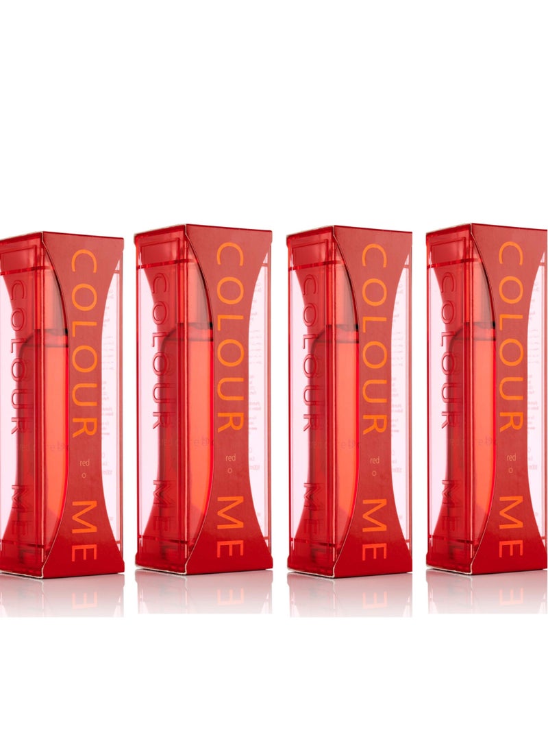 كولور مي مجموعة عطرية مكونة من 4 قطع لون أحمر 400 مل - Image 1