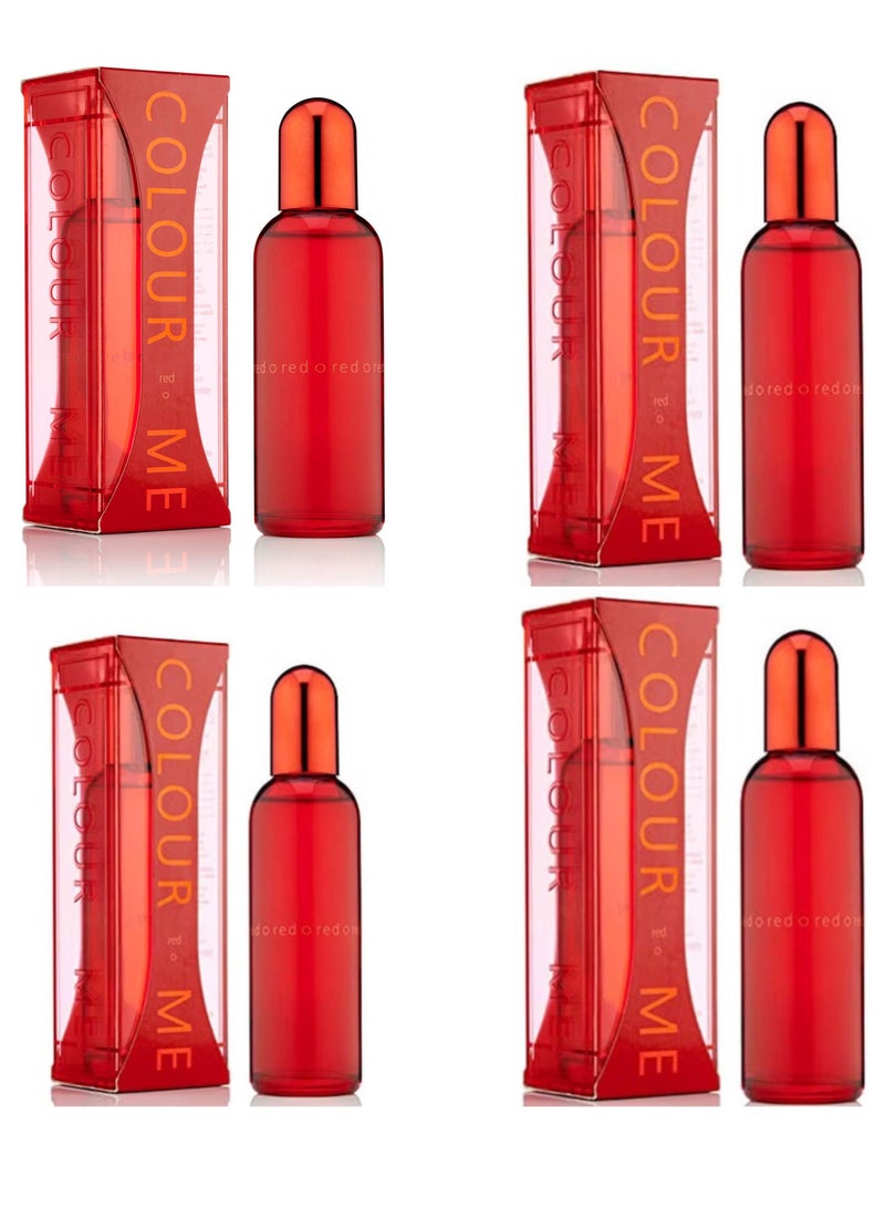 كولور مي مجموعة عطرية مكونة من 4 قطع لون أحمر 400 مل - Image 2