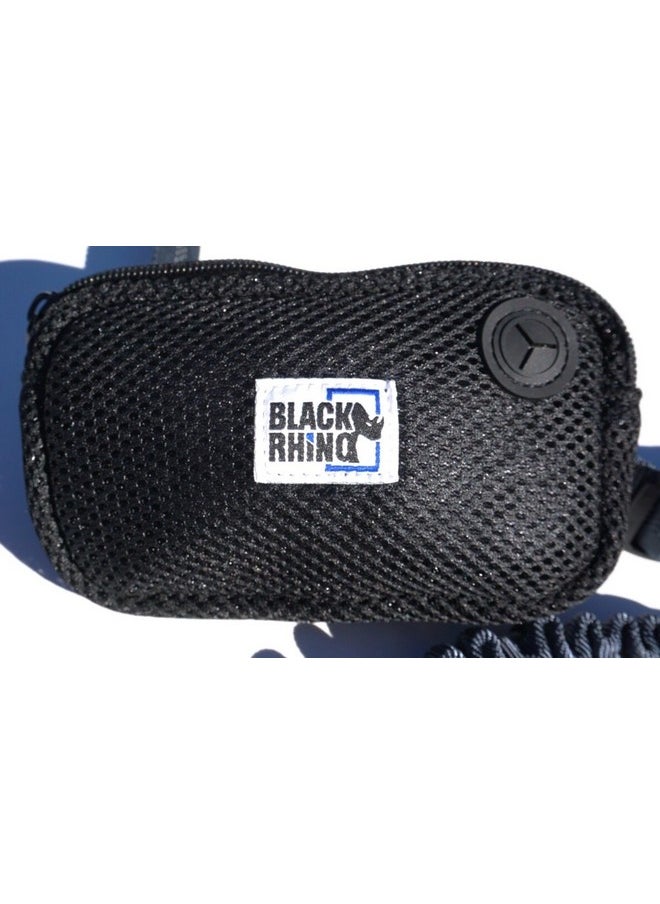 Black Rhino - Black Rhino - Premium Hands Free Dog Leash for Running Walking Jogging & Hiking - Adjustable Length Dual Handle Bungee Leash Medium-Large Dogs Neoprene Padded Handles - Free Running Pouch Blue/Gr - Image 1