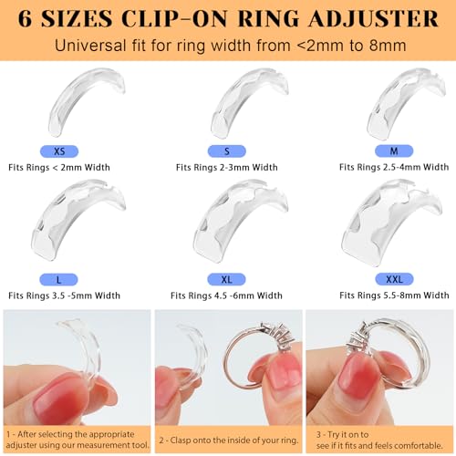 Haiou Ring Sizers for Loose Rings Ring Guards for Loose Rings Fit Any Rings, Invisible Ring Size Adjuster Never Sliding Off and Spinning (12 pcs) - Image 2