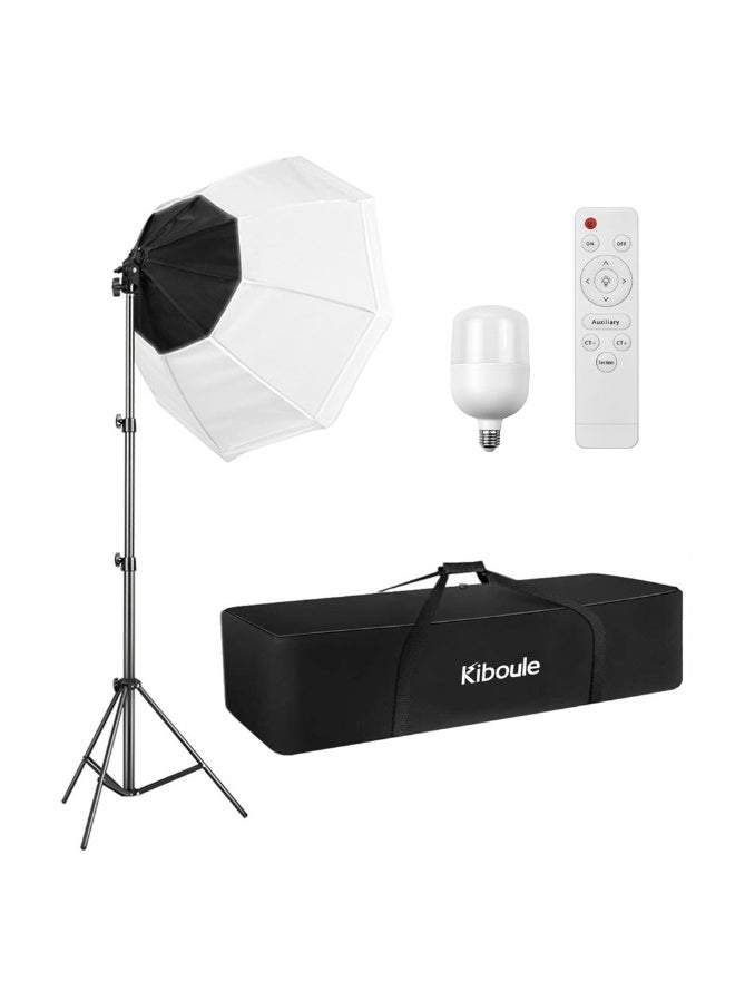 كيبول طقم إضاءة تصوير فوتوغرافي Softbox، طقم إضاءة Softbox احترافي 70×70 سم بمقبس E27 بقوة 200 واط، طقم إضاءة مستمرة للصور الشخصية والتصوير الإعلاني وتسجيل الفيديو - Image 1