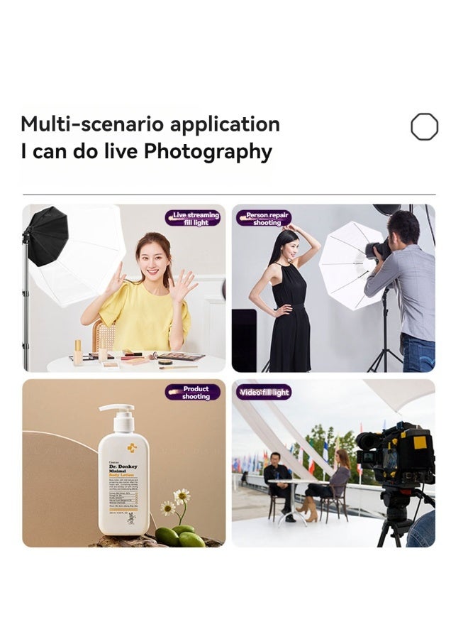 كيبول طقم إضاءة تصوير فوتوغرافي Softbox، طقم إضاءة Softbox احترافي 70×70 سم بمقبس E27 بقوة 200 واط، طقم إضاءة مستمرة للصور الشخصية والتصوير الإعلاني وتسجيل الفيديو - Image 5