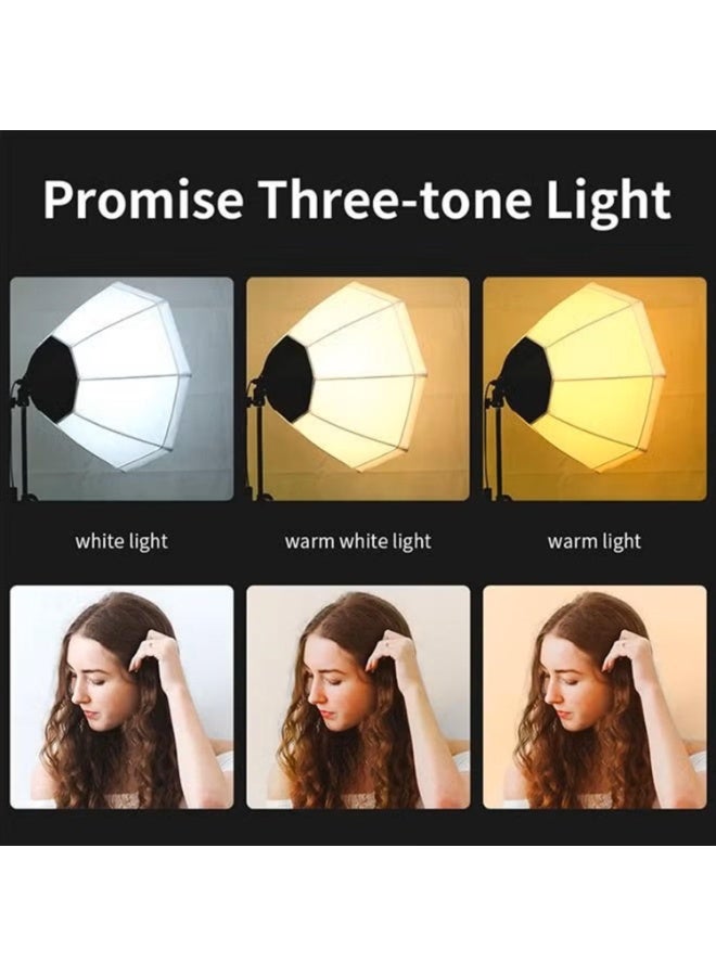 كيبول طقم إضاءة تصوير فوتوغرافي Softbox، طقم إضاءة Softbox احترافي 70×70 سم بمقبس E27 بقوة 200 واط، طقم إضاءة مستمرة للصور الشخصية والتصوير الإعلاني وتسجيل الفيديو - Image 3