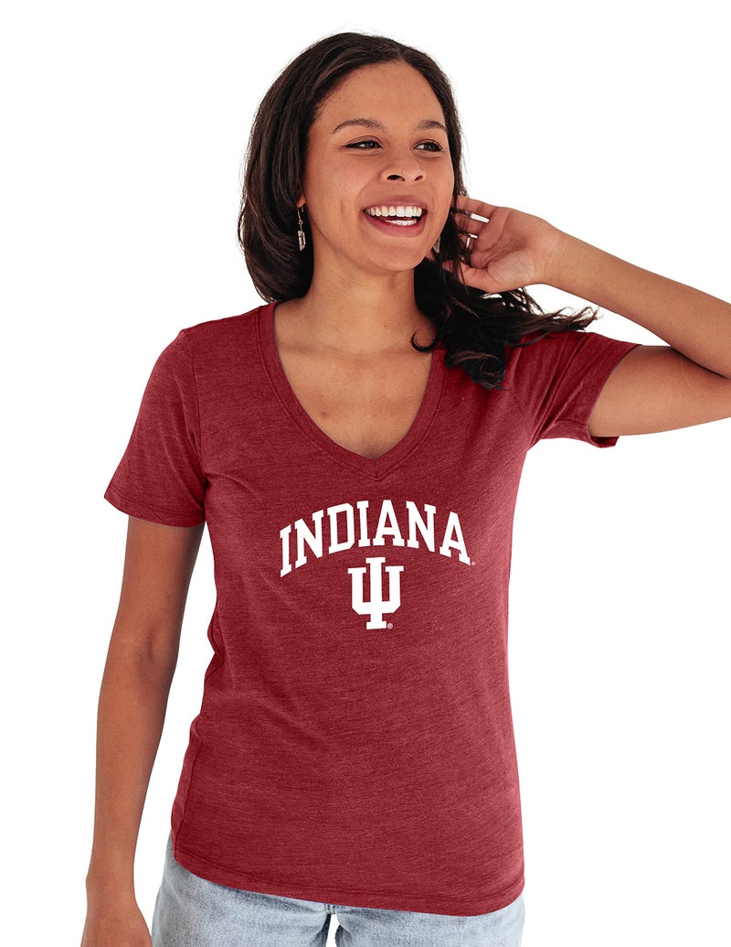 Blue 84 Women's Indiana Hoosiers Heathered Team Color Confetti T Shirt, Indiana Hoosiers Cardinal, Medium - Image 2