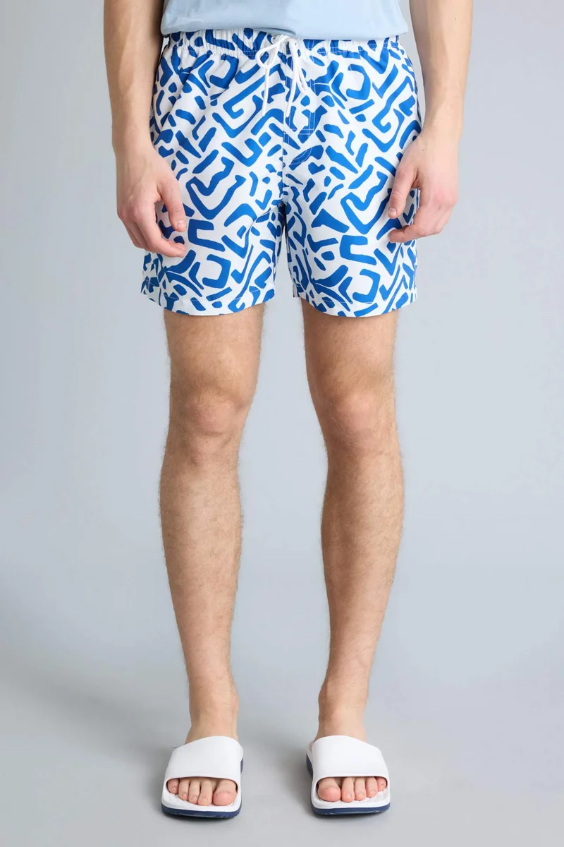 Defacto  Printed Elastic Waist Swim Shorts for Men | Best Price UAE
