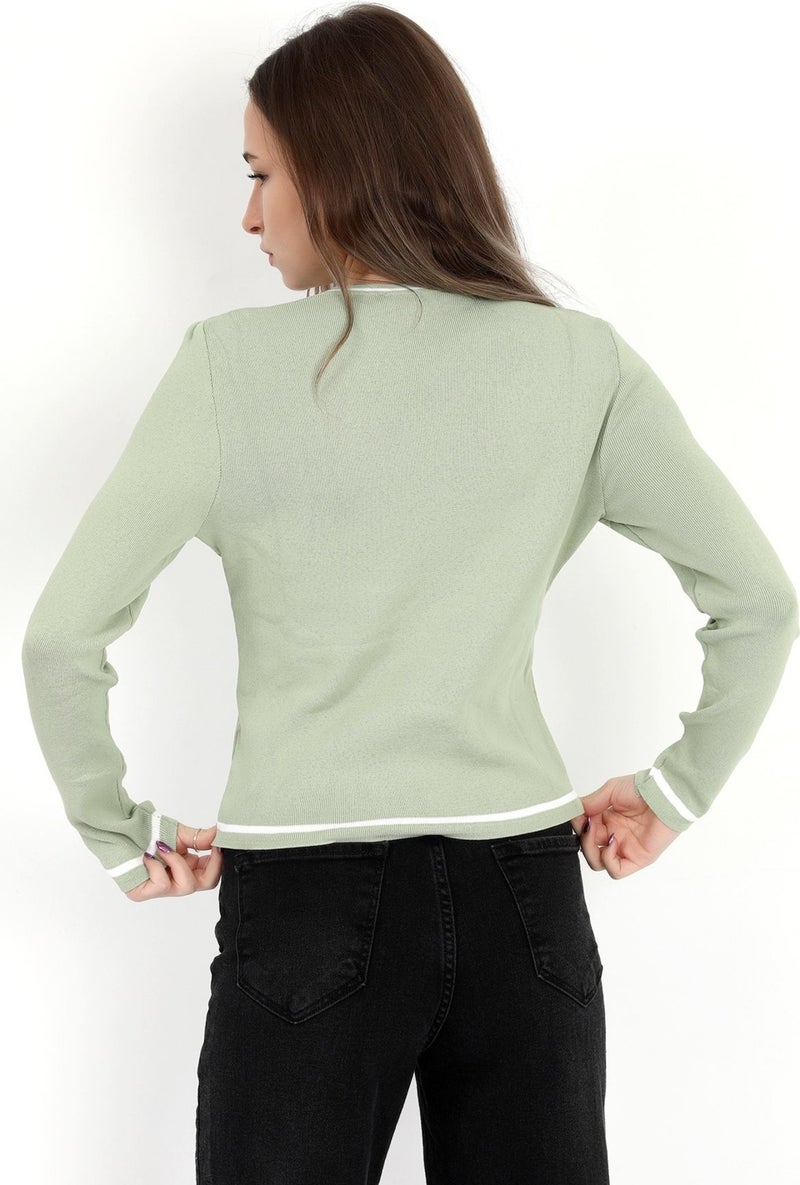 Giysa Women's Çağla 100% Polyamide Piping Crew Neck Knitwear Body - 2004 - Image 3