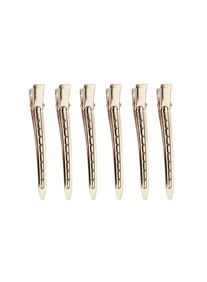 Kitsch مشابك شعر لتصفيف الشعر وتقسيمه مشابك شعر التمساح | مشابك شعر منقار البط للشعر الطويل | مشابك تصفيف الشعر | مشابك أسطوانية للشعر القصير | مشابك شعر أنيقة 6 قطع (ذهبي وردي) - Image 3