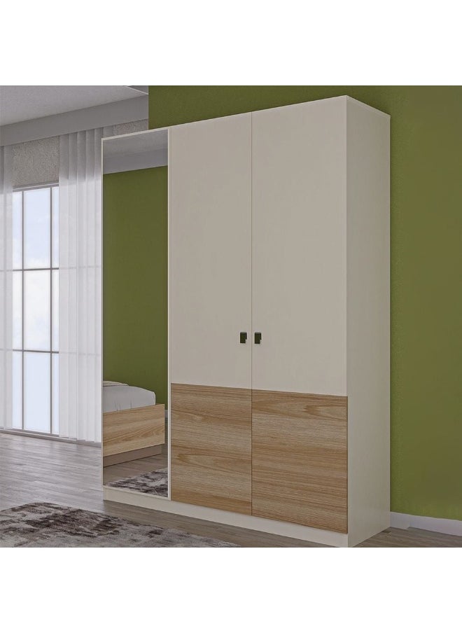 DANUBE HOME Sacramento 3 Door Wardrobe With Mirror - Beige / Oak  - Image 3