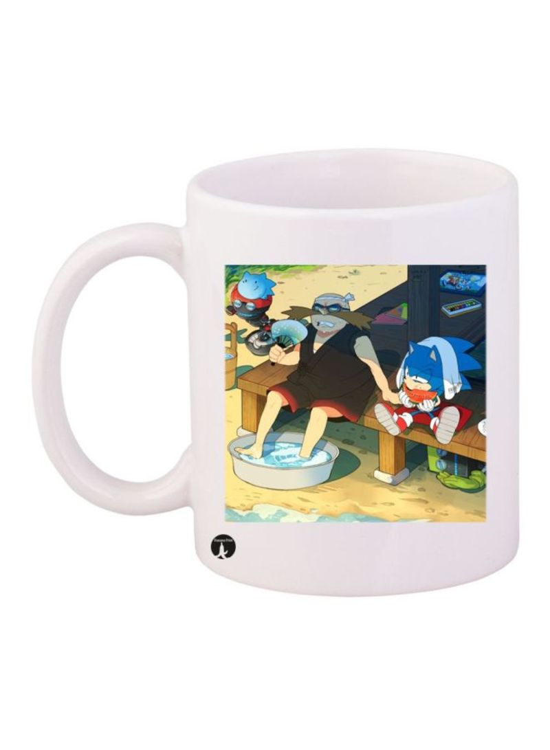 RKN Sonic Printed Mug White/Beige/Blue Standard Size