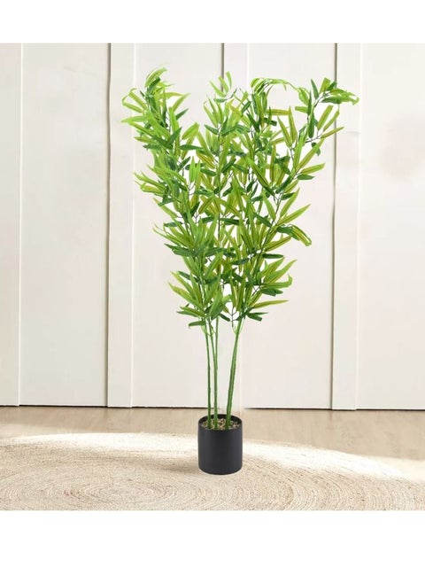 Artificial Bamboo Tree With Pot Green/Black120cm