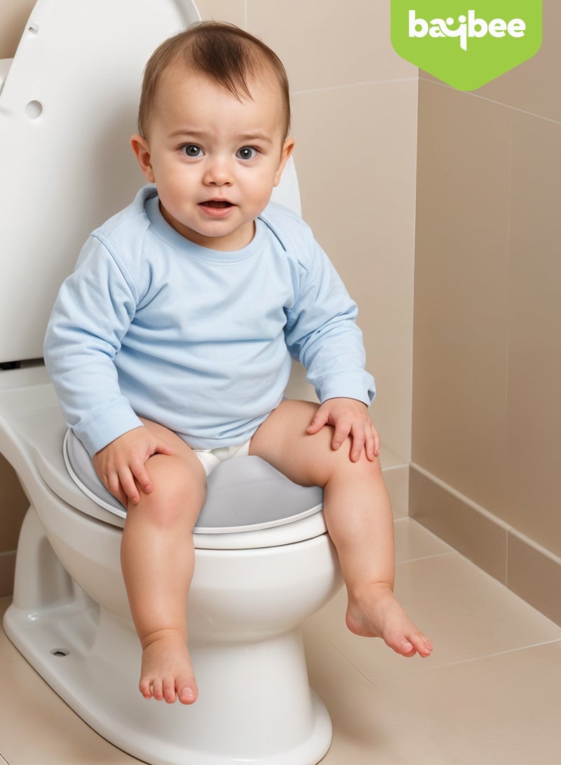Baybee 3 in 1 Nando Baby Potty Seat For Kids, Baby Potty Training Seat Chair With Splash Guard & Potty Step Stool for Toddlers Kids Western Toilet Seat Potty Seat For 0 to 5 Years Boy Girl Grey - Image 2