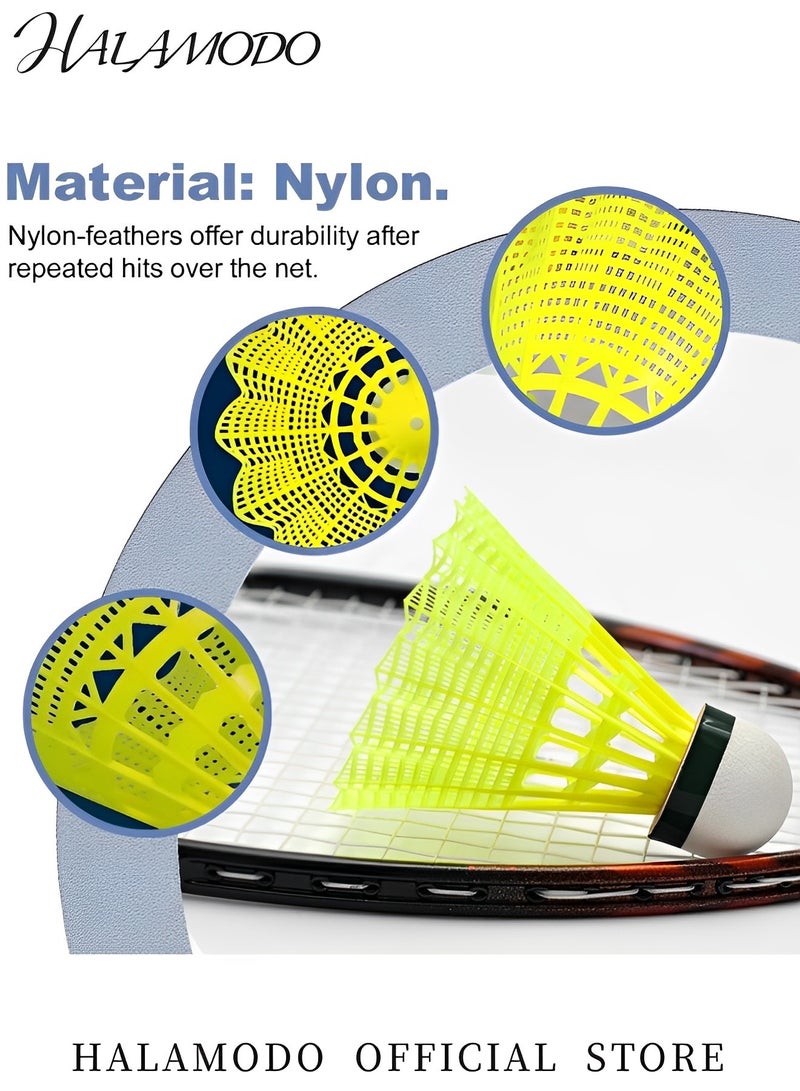 HALAMODO 6PCS Nylon Badminton Shuttlecocks Stable & Sturdy High Speed  Badminton Birdies Foam Ball Head Professional Training Shuttlecock for Outdoor & Indoor Sports  - Image 3