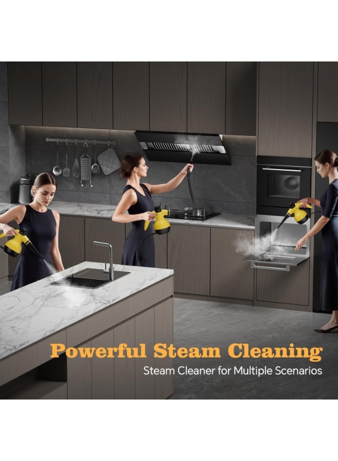 Steam Cleaner, Handheld Steam Cleaner, Steam Cleaner for Home with 9 Accessories and Automatic Steam Switch, Steamer for Cleaning Home, Living Room, Kitchen, Bathroom, Car - Image 4