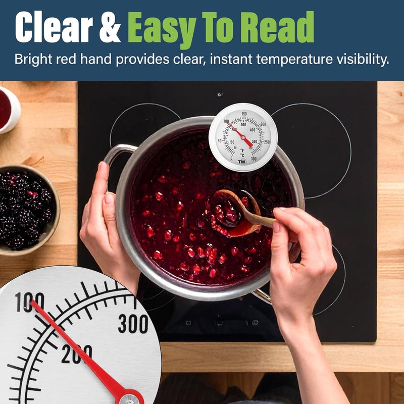 Thermometer World Candy Thermometer with Pot Clip Professional Candy Making Probe – Ideal Stainless Steel Dial Accurate Sugar Thermometer for Candy Making and Sugar Melting Cooking Kitchen - Image 4