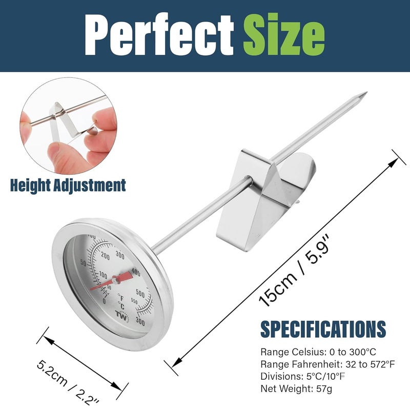 Thermometer World Candy Thermometer with Pot Clip Professional Candy Making Probe – Ideal Stainless Steel Dial Accurate Sugar Thermometer for Candy Making and Sugar Melting Cooking Kitchen - Image 2