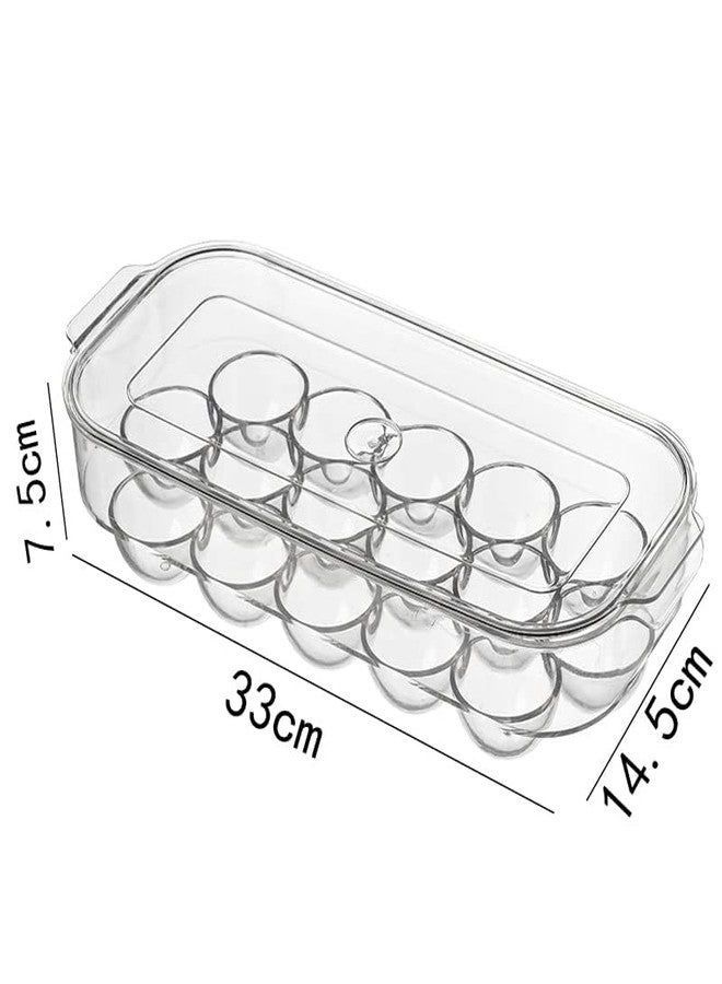 INKULTURE Acrylic Egg Storage Box or Egg Trays for Refrigerator with Lid & Handles Egg Tray Box for 16 Egg | Clear & Unbreakable - Image 2