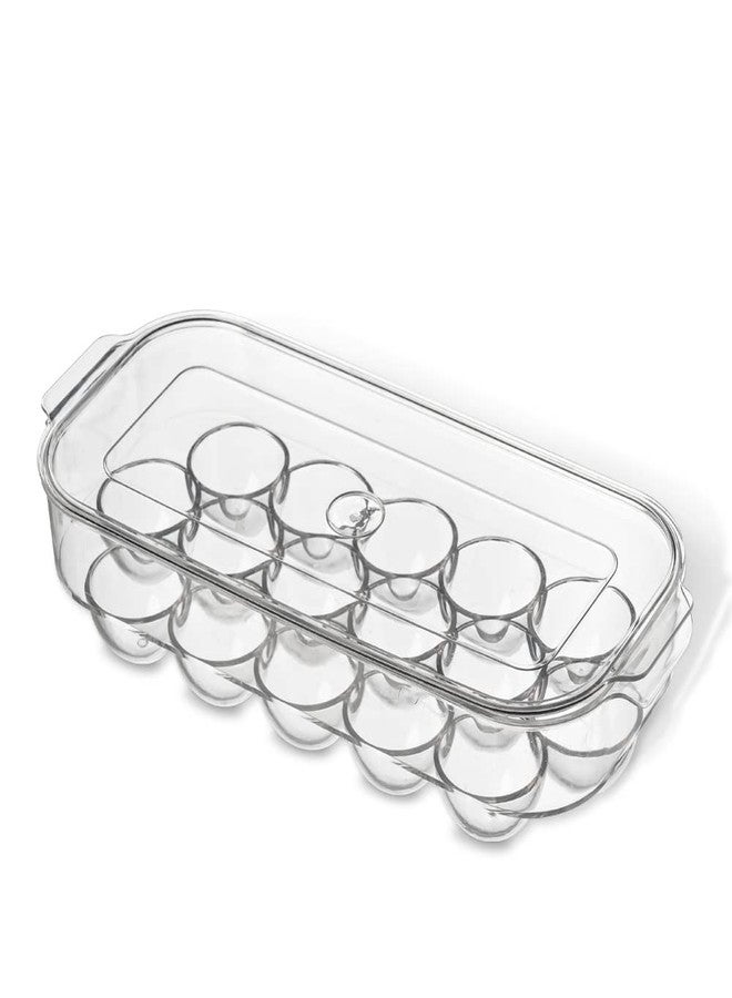 INKULTURE Acrylic Egg Storage Box or Egg Trays for Refrigerator with Lid & Handles Egg Tray Box for 16 Egg | Clear & Unbreakable - Image 1