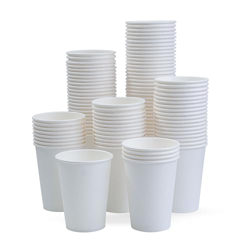 PARICOTT 250ml – 100 Cups | White Plain Paper Cups | Eco-Friendly & Recyclable Disposable Cups for Juice, Water, Cold Drinks, Cocktails | Ideal for Parties, Weddings, Events, Office & Everyday Use - Image 1