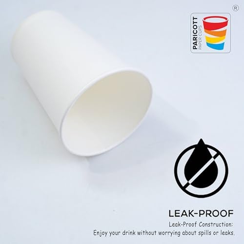 PARICOTT 250ml – 100 Cups | White Plain Paper Cups | Eco-Friendly & Recyclable Disposable Cups for Juice, Water, Cold Drinks, Cocktails | Ideal for Parties, Weddings, Events, Office & Everyday Use - Image 5