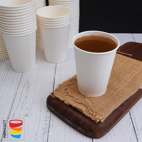 PARICOTT 250ml – 100 Cups | White Plain Paper Cups | Eco-Friendly & Recyclable Disposable Cups for Juice, Water, Cold Drinks, Cocktails | Ideal for Parties, Weddings, Events, Office & Everyday Use - Image 4