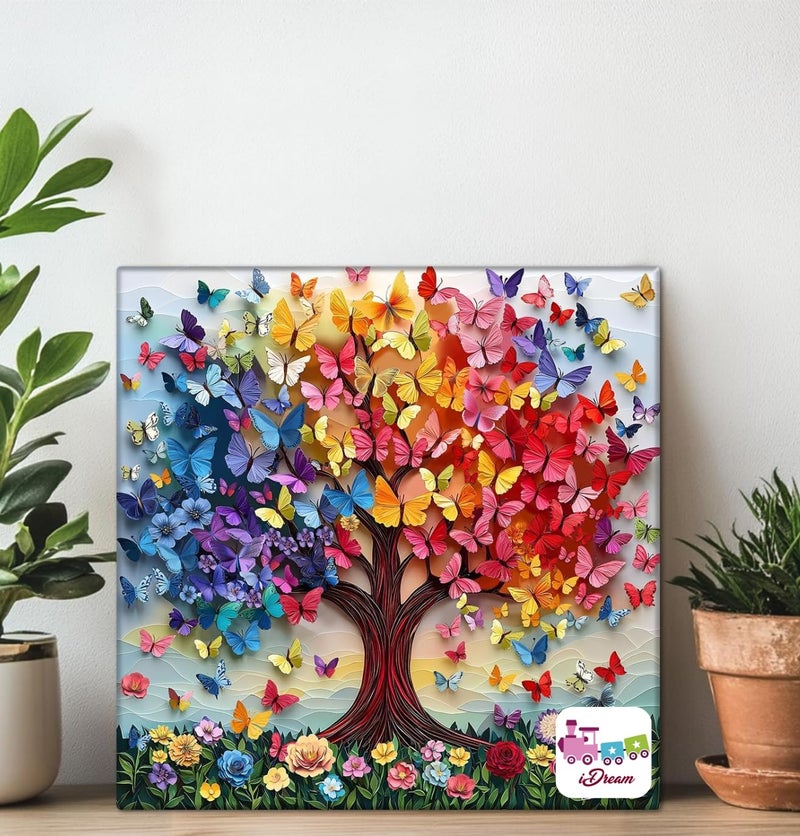 iDream 1000 Pieces Jigsaw Puzzle – Artistic 3D Design, Colorful Wall Decor, Challenging Puzzle Gift for Friends & Family (Butterfly Tree) - Image 2