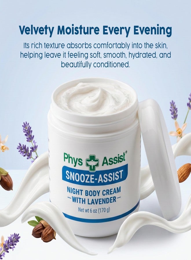 PhysAssist Snooze-Assist Lavender Body Cream – Nourishing Overnight Moisturizer for Dry & Sensitive Skin – Lightweight Nighttime Hydration – 6 oz - Image 3