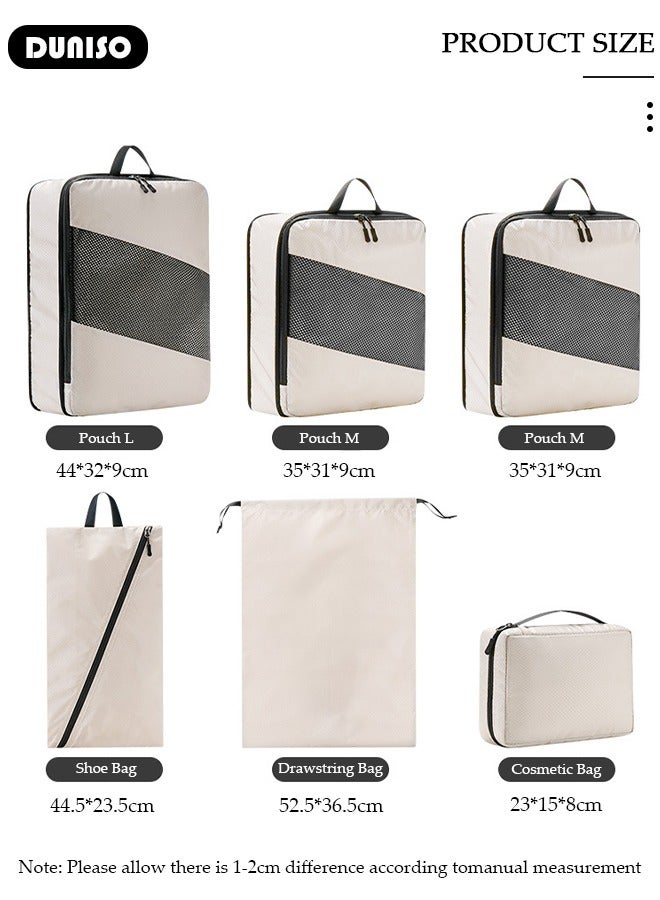 DUNISO 6 Piece Travel Organizer Bags for Luggage, Waterproof and Durable Travel Bags, Packing Cubes for Travel, Compression Cubes for Suitcases, Travel Bags for Clothes, Toiletries, Clothing, Underwear  - Image 4