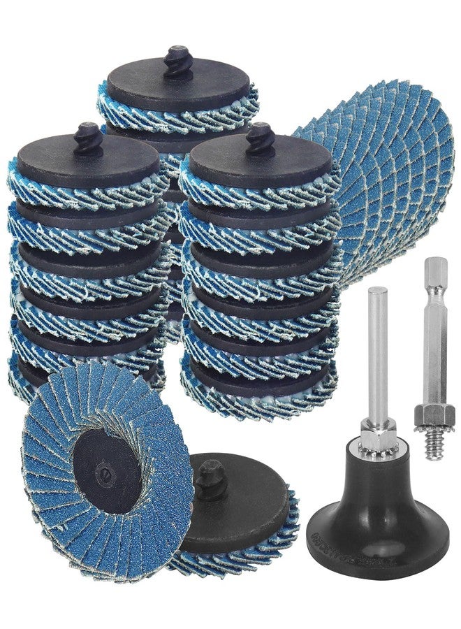 SI FANG 20Pcs 2 inch Zirconia Mini Flap Disc Quick Change Sanding Discs Mix Set Include 40 60 80 120 Grit with 1/4" Disc Pad Holder for Rotary Tools Die Grinder, Roll Lock Disc Attachments - Image 1