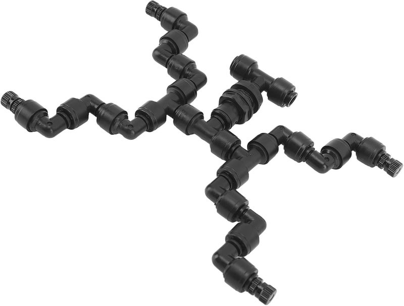Pilipane Adjustable Mist Cooling System Nozzle 360 Degree Pets Reptiles Greenhouse Rainforest Mist Maker Fogger 4 Heads Black - Image 3