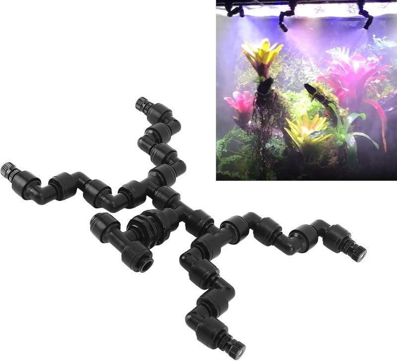 Pilipane Adjustable Mist Cooling System Nozzle 360 Degree Pets Reptiles Greenhouse Rainforest Mist Maker Fogger 4 Heads Black - Image 5