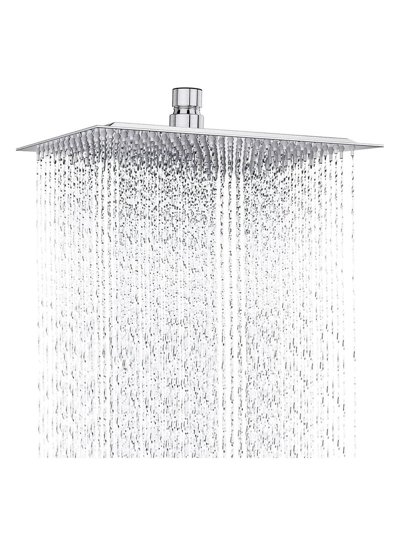 Large shower head, size 30 cm x 30 cm, heavy duty square shower head, high pressure 304 stainless steel, brushed nickel rain shower head, modern waterfall shower head  - Image 2